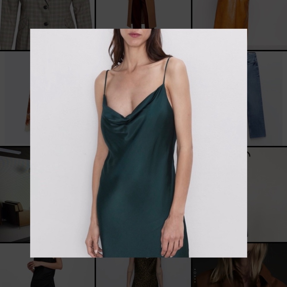 Zara Teal slip